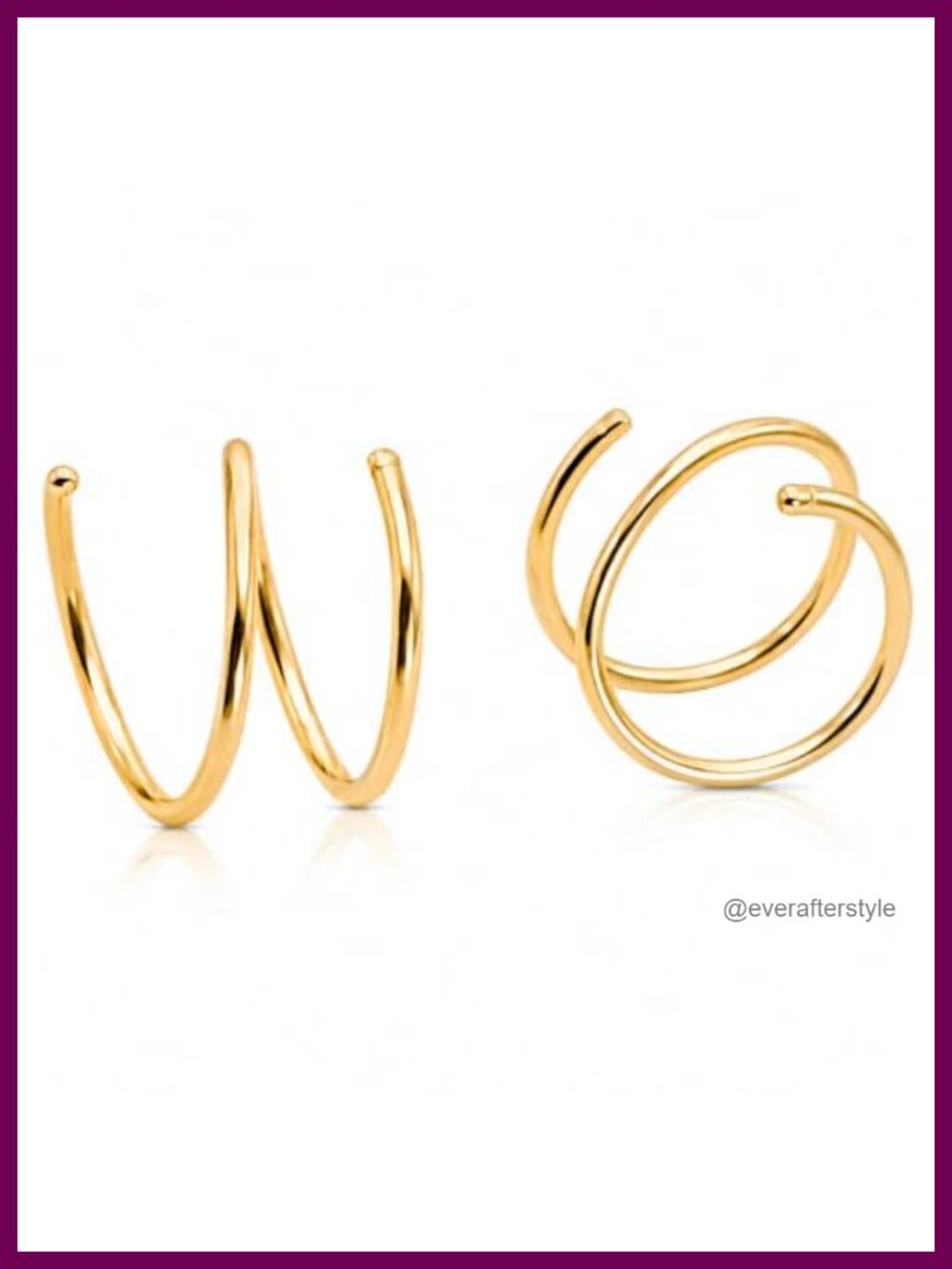 14K Gold Filled Double Hoop Twist Earrings Spiral Huggie Hoop Single Piercing